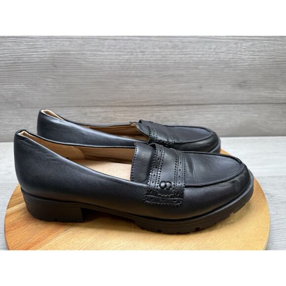 LifeStride London Black Penny Loafers Comfort Soft System Work Shoes Size 9W - Picture 1 of 7